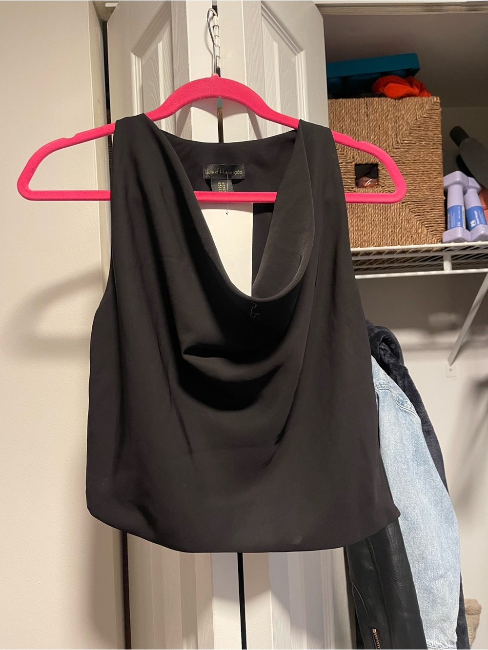 House of Harlow Black Cowl Neck Sleeveless Top